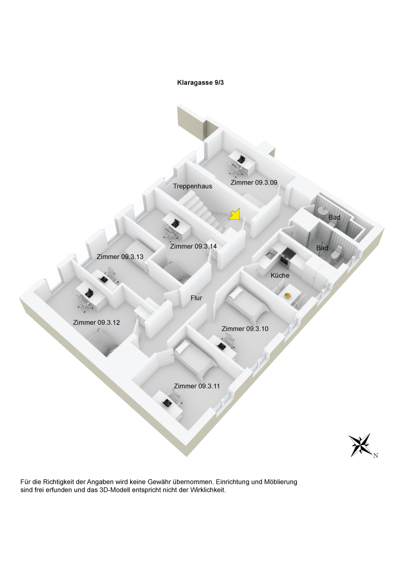 Grundriss WG Klara 9 3